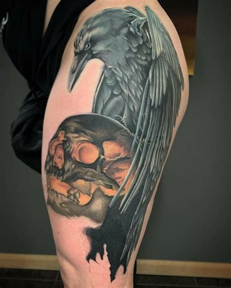 Poe Tattoo Raven Tattoo Edgar Allan Poe Neck Tattoo Portrait Tattoo