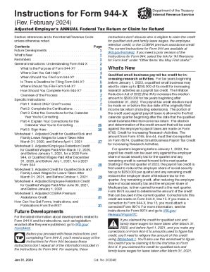 Fillable Online Instructions For Form 944 X Rev February 2024