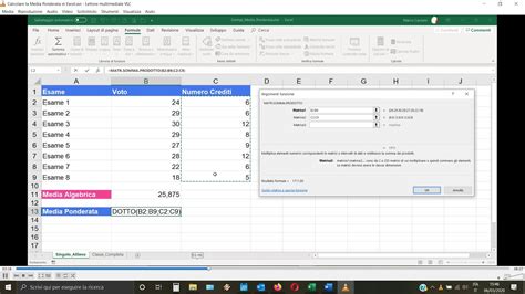 Calcolare La Media Ponderata In Excel Youtube