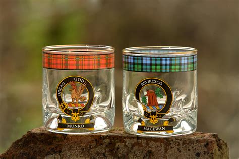 Quality Whisky Glasses made in Scotland, with Clan and Celtic Motives