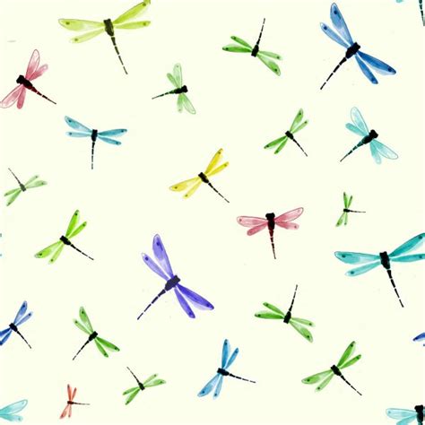 Seamless Background With Dragonflies ⬇ Vector Image By © Elinacious