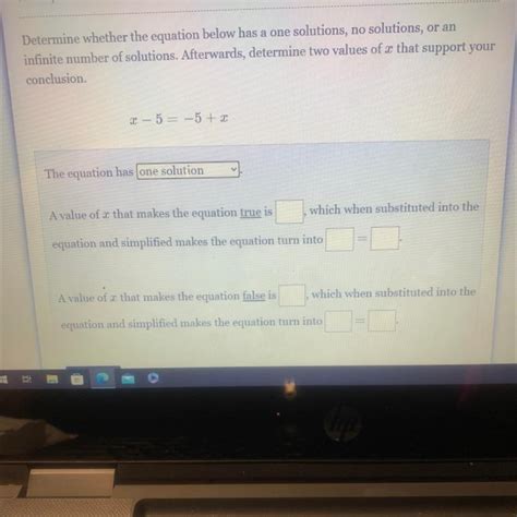 Determine Whether The Equation Below Has A One Solutions No Solutions