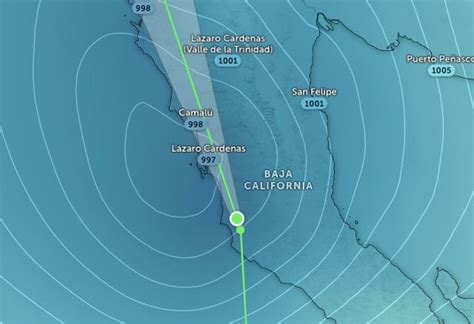 Centro Del Cicl N Hilary Impacta Al Norte De Baja California L Nea