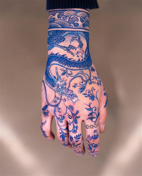 Oozy On Instagram Hand On Dragon Oozy Oozytattoo Blue Ink