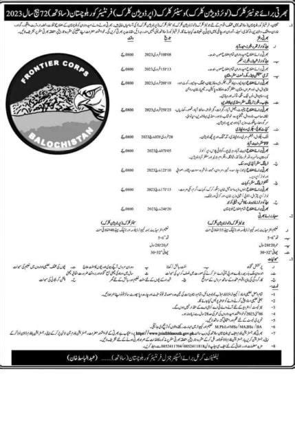 Fc Balochistan Jobs 2024 Ldc Udc Jobs In Balochistan Fc