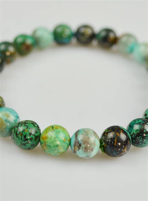 Bracelet En Pierre Naturelle Amblygonite Chrysocolle La Boutique Des