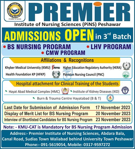 Diploma And Bs Nursing Admissions At Premier Institute Of Nursing