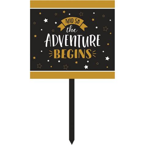 Adventure Begins Yard Sign Party At Lewis Elegant Party Supplies