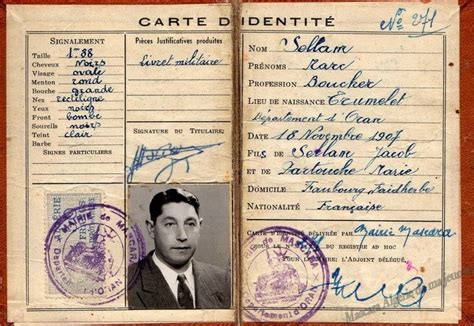 Épinglé par Catherine Bruyelleregolle sur cartes d identités anciennes