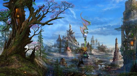 Wallpaper Trees Landscape Forest Digital Art Fantasy Art Hill