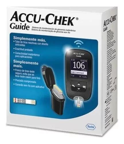 Accu Chek Guide X Tiras Reactivas Color Celeste Y Glucometro Guide