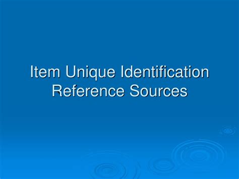 Ppt Item Unique Identification Iuid Powerpoint Presentation Free