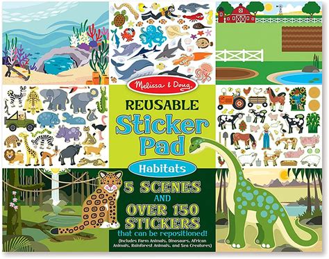 Buy Melissa Doug Reusable Sticker Pad Habitats 150 Reusable