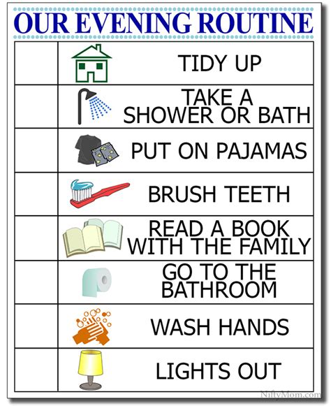 Free Printable Shower Visual Schedule