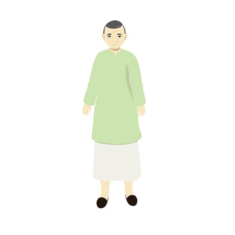 Premium Vector Indian Man Wearing Traditional Dress In Standing Pose