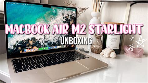 M2 MacBook Air Starlight Unboxing Setup Accessories Svenska