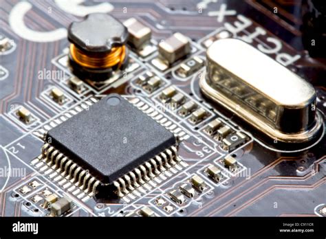 Audio Chip On The Motherboard Of Computer Stock Photo Alamy