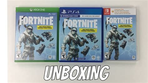 FORTNITE DEEP FREEZE BUNDLE UNBOXING XBOX ONE NINTENDO SWITCH AND PS4