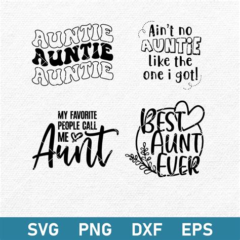 Auntie Bundle Svg, Best Aunt Ever Svg, Auntie Svg, Png Dxf E - Inspire