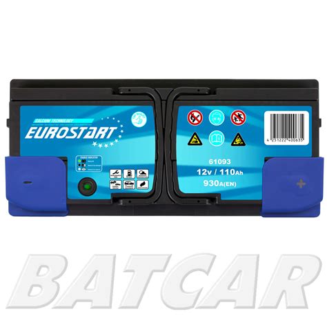 Autobatterie EUROSTART 12V 110Ah Starterbatterie Premium Batterie WoW ...