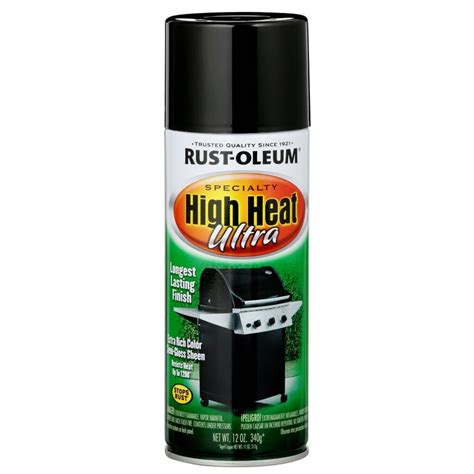 Rust Oleum Specialty 12 Oz High Heat Ultra Semi Gloss Black Spray Paint 241169 The Home Depot