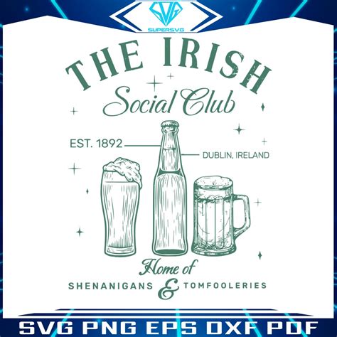 vintage  irish social club est  svg