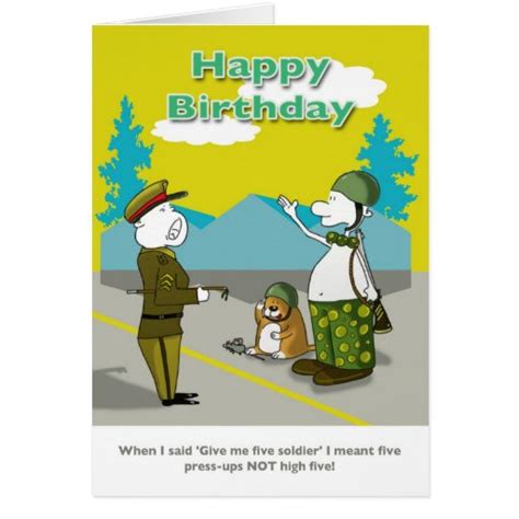 Funny Soldier Happy Birthday Card Zazzle