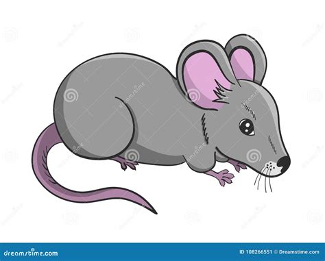 Ilustração Dos Desenhos Animados Do Rato Bonito Cinzento Ilustração