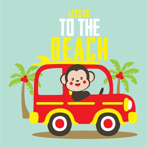 Lets Go To The Beach 9929529 Vector Art At Vecteezy