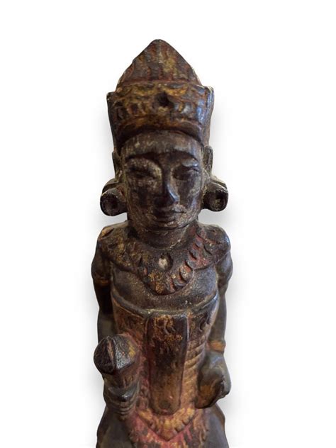 Proantic Divinité Hindou Statue Balinaise Polychrome