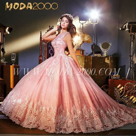 Halter Beaded Lace Pink Quinceanera Dress One Tulle Available At Moda