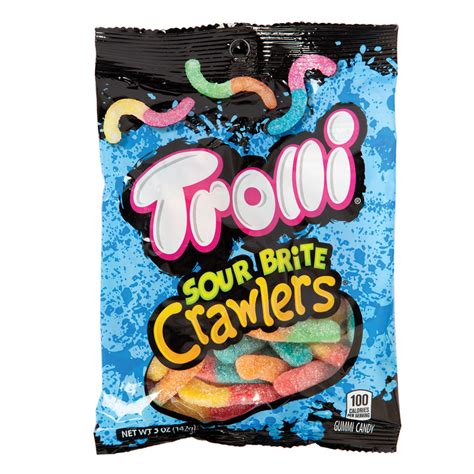 Trolli Sour Brite Crawlers 5 Oz Peg Bag Nassau Candy