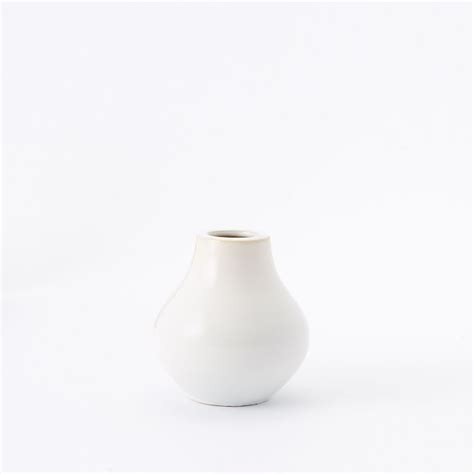 Reactive Glaze Ceramic Vases White