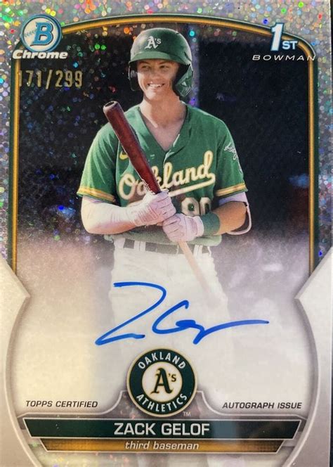 Zack Gelof Bowman Chrome Cpa Zg Prospect Auto Speckle Refractor