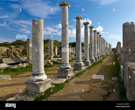 Pillars of the Agora, ancient city of Perga, Turkey Stock Photo - Alamy