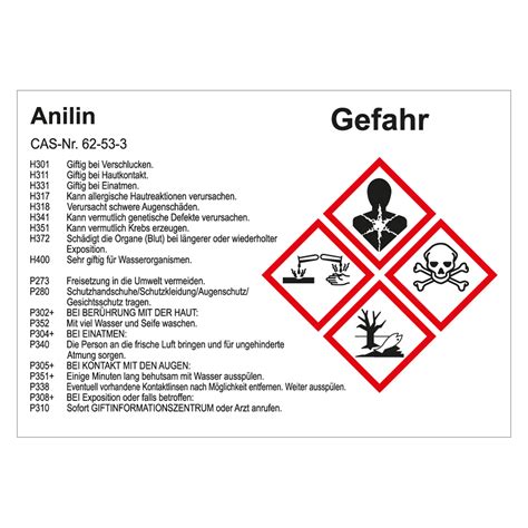 GHS Aufkleber Anilin 74x52 Mm Aufkleber Shop