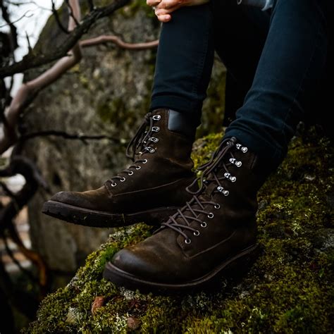 Mens Dark Olive Suede Explorer Combat Boot Thursday Boot Company