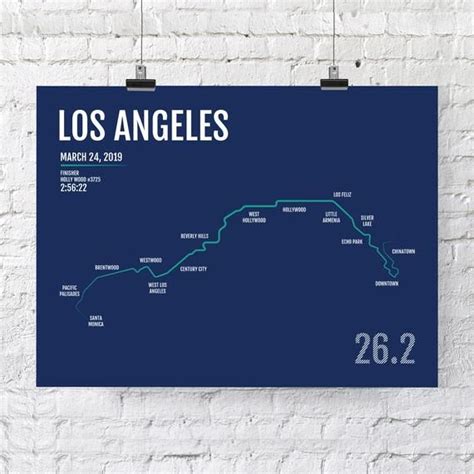 La Marathon Print 2019 Or 2018 Los Angeles Personalized Poster