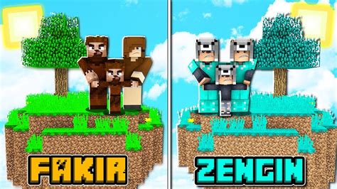 FAKİR AİLE ADASI VS ZENGİN AİLE ADASI Minecraft YouTube