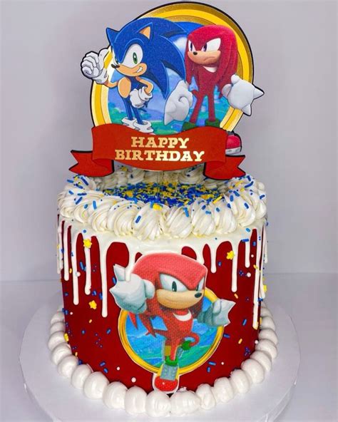 Sonic And Knuckles The Hedge Hog Inspired Cake Topper With Etsy