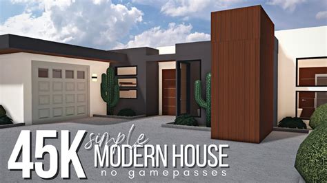 BLOXBURG Simple Modern House 45k No Gamepass Speedbuild YouTube