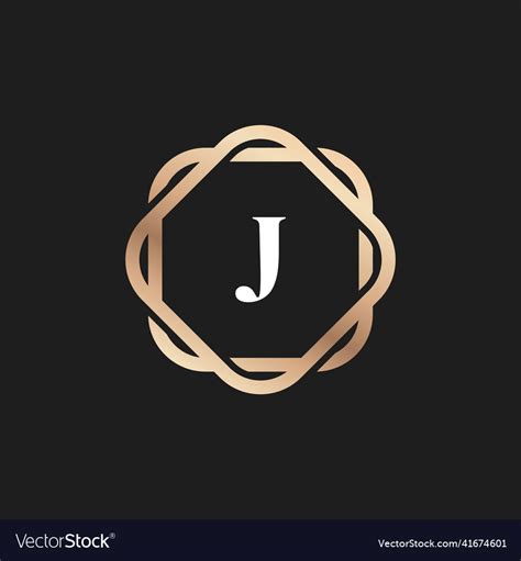 Initial Letter J Logo Icon With Pattern Element Vector Image