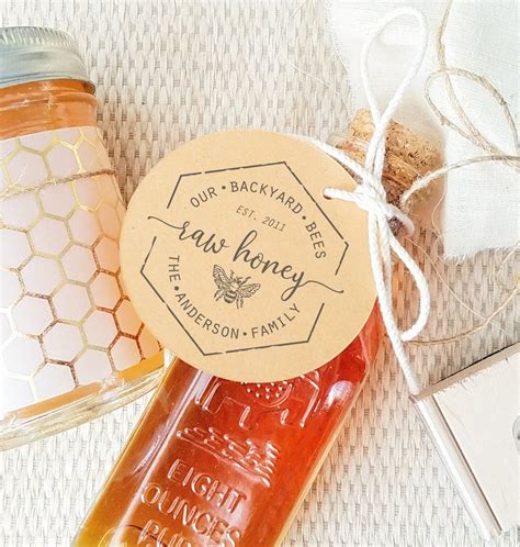 Raw Honey Labels Stamp Honey Labels For Jars Rubber Stamp Etsy