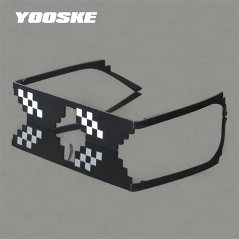 Yooske Thug Life Pixel Mosaic Sunglasses Men Deal With It Sun Glasses Women Around The World