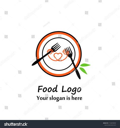 Food Logo Cafe Restaurant Emblem Plate Stock Vector Royalty Free