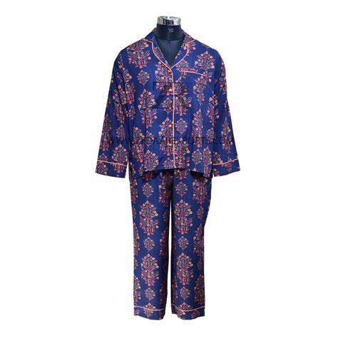 White Peacock Floral Printed Cotton Pjs Set For Women Sleepwear Clothing Daily Wear Soft Pajamas