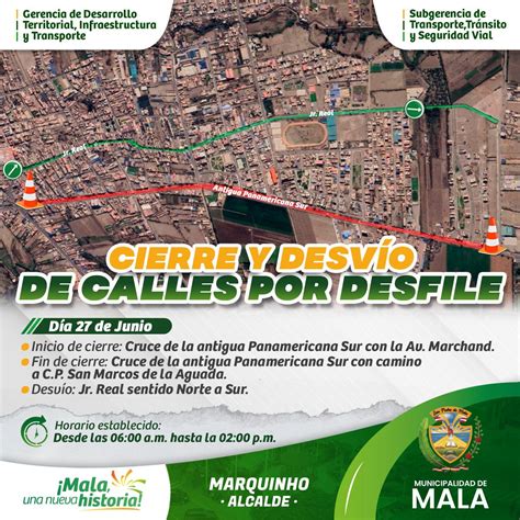 Cierre y Desvío de Calles por Desfile Noticias Municipalidad