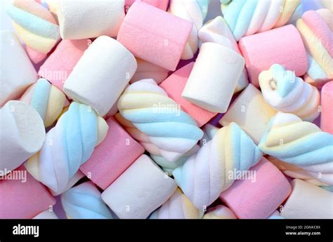 Multi Colored Marshmallows Top View Background Or Texture Of Colorful