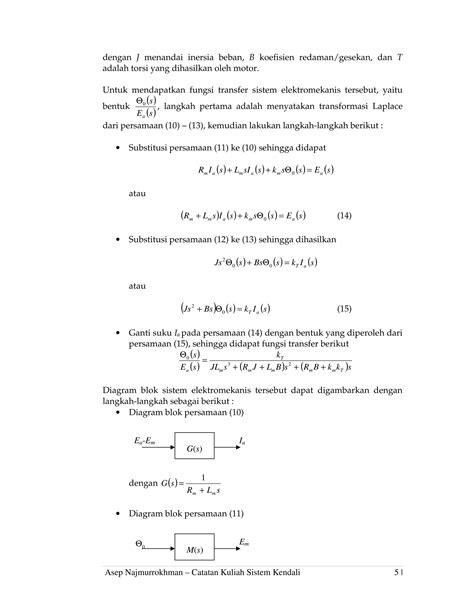 Fungsi Transfer Dan Diagram Block Pdf