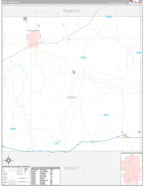 Gray County Tx Wall Map Premium Style By Marketmaps Mapsales